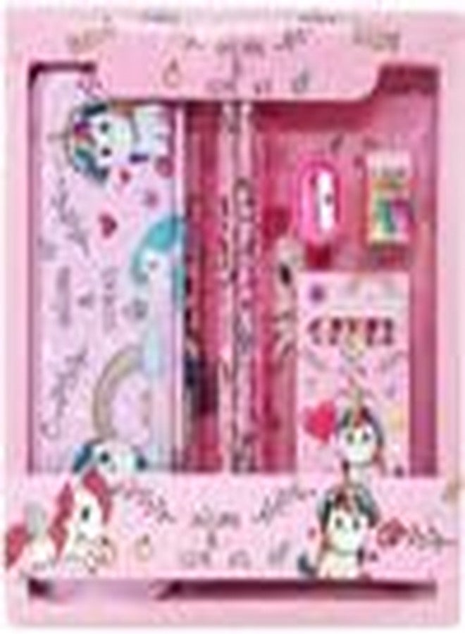 shudaushi Unicorn Stationary Kit for Girls Pencil Pen Book Eraser Sharpener - Stationary Kit Set for Girls/Birthday Gift (Multicolor), Kid Return Gift for Kids Unicorn Stationery Gift Set for Kids - Image 4